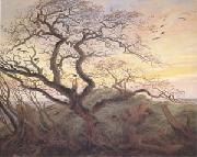 Caspar David Friedrich Tree with Crows Tumulus(or Huhnengrab) beside the Baltic Sea with Rugen Island in the Distance (mk05) china oil painting reproduction